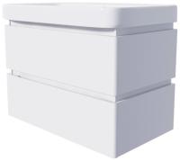 Тумба подвесная ”Hilton-80” в комплекте с умывальником ”Zen-80 белый глянец