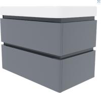 Тумба подвесная ”Hilton-80” в комплекте с умывальником ”Zen-80” серый маовый