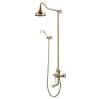 Смеситель LEMARK Вилла для душа с верх.душ.лейкой Троп. дождь, поворотный излив, бронза LM4862В