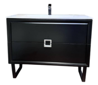 Тумба на ножках ”Женева 100” в комплекте с умывальником Элит -100G черный матовый