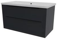 Тумба подвесная ”Севилья-80” в комплекте с умывальником ”Sava-80” антрацит матовый