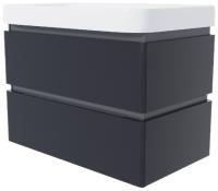 Тумба подвесная ”Hilton-80” в комплекте с умывальником ”Zen-80 черный матовый