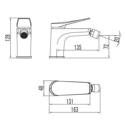 Смеситель LEMARK BRONX для биде LM3708GM