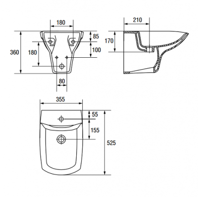 Биде подвесное Cersanit CARINA P-BI-CARINA-Z