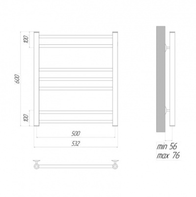 Полотенцесушитель электрический Lemark Ursus LM72607EBL (500x600)