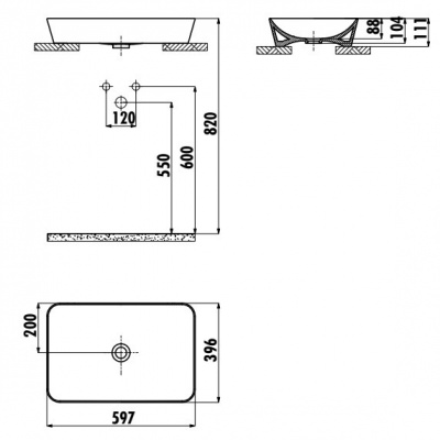 Умывальник Creavit Ultra UL060-00AM00E-0000