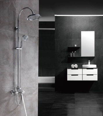 Смеситель LEMARK Дуэтто для ванны с верх.лейкой Троп.дождь фикс.излив, хром LM5762C