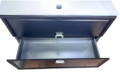 Тумба на ножках ”Женева 100” в комплекте с умывальником Элит -100G черный матовый