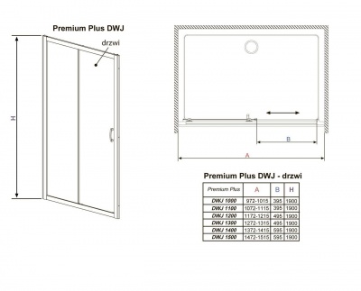 Душевое ограждение Radaway PREMIUM PLUS DWJ 110