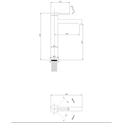 Смеситель ABBER Emotion для накладной раковины, золото матовое AF8811G