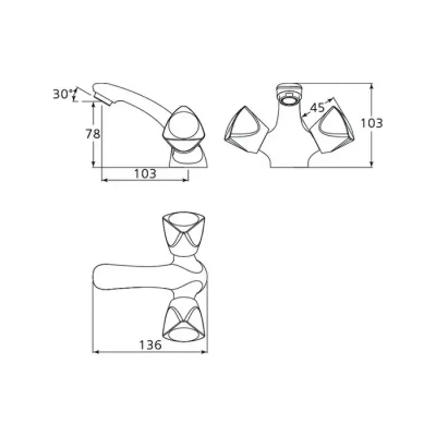 Смеситель MILARDO SARDINIA SARSBOOM01