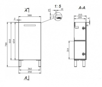 Тумба CERSANIT  MELAR 40 (без раковины)