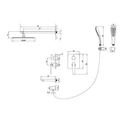 Смеситель для ванны и душа Lemark Melange LM4922CW