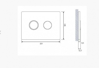 Кнопка для инсталяции CERSANIT ACCENTO для AQUA 50 пневматическая стекло черный