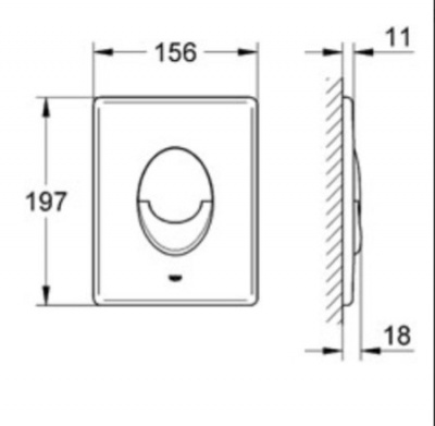 Кнопка для инсталляции GROHE Skate Air вертикальная 38 505 000