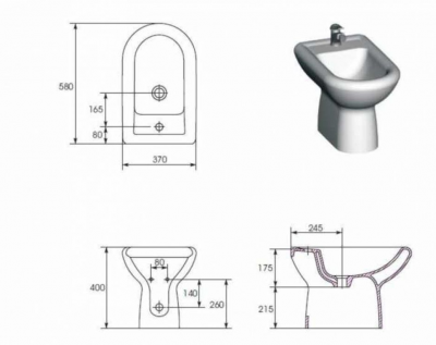 Биде подвесное Cersanit Iryda P-BI-IRYDA