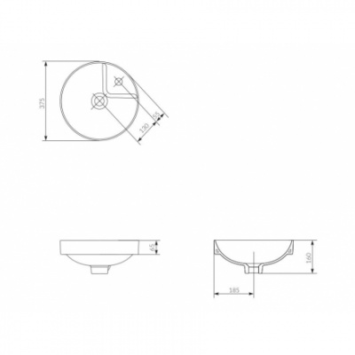 Раковина на столешницу CERSANIT CREA 38