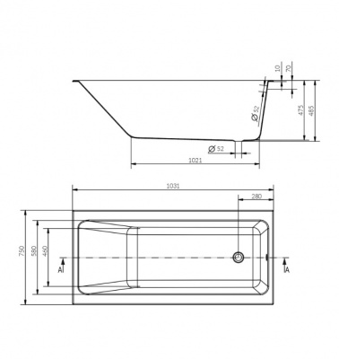 Ванна акриловая Cersanit CREA 160x75