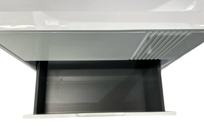 Тумба на ножках ”Верона 80” в комплекте с умывальником ”Элит-80G” белый глянец