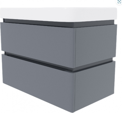 Тумба подвесная ”Hilton-80” в комплекте с умывальником ”Zen-80” серый маовый