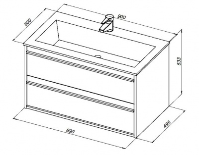 Тумба Lino 90 (без раковины)