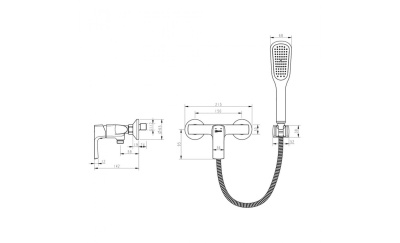 Смеситель LEMARK URSUS для душа, черный LM7203BL