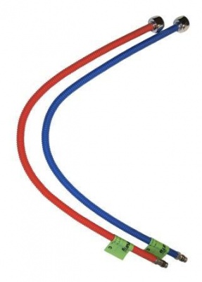 Подводка для смесителя нержавейка гофр 50 см( красный синий)