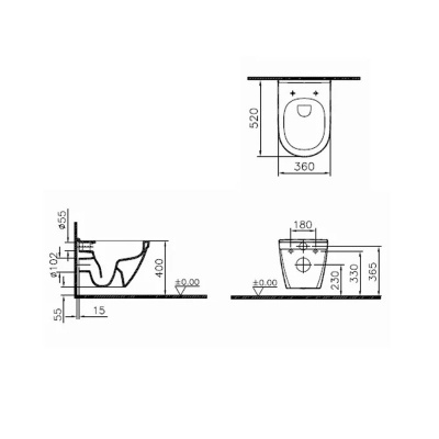 Унитаз подвесной VITRA S50 5318В003-0850/0075