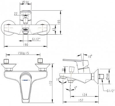 Смеситель BRAVAT LINE F65299С-1