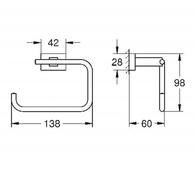 Бумагодержатель GROHE Essentials Cube 40 507 000
