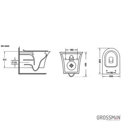 Унитаз подвесной Grossman GR-4444S