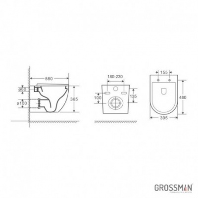 Унитаз подвесной Grossman GR-4436S