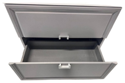 Тумба на ножках ”Женева 80 вкомплекте с умывальником Элит-80G серый матовый