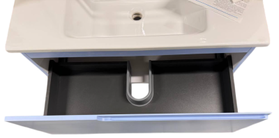 Тумба подвесная ”Неаполь 100“ в комплекте с умывальником ”Etna 100 голубой матовый