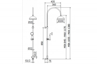 Душевой набор TEOREMA Dune 15335GG-002 