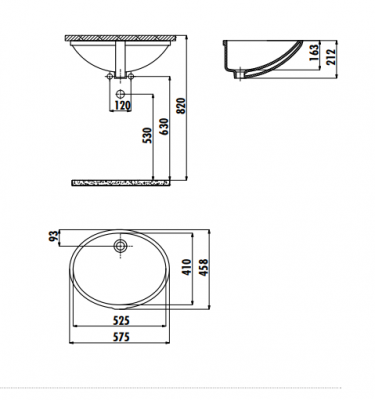 Раковина под столешницу Creavit TP205-00CB00E-0000