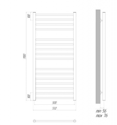 Полотенцесушитель водяной Lemark Ursus LM72116BL (500x1100)