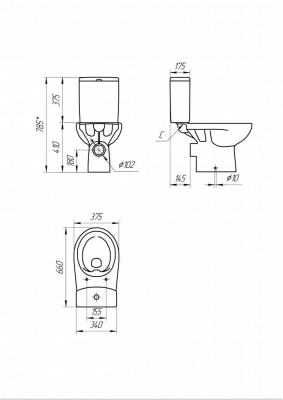 Унитаз CERSANIT NATURE NEW CLEAN ON
