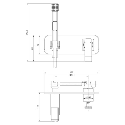 Смеситель LEMARK Контест с гигиеническим душем, встраиваемый, хром/белый (к/к 4) LM5819CW