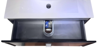 Тумба на ножках ”Женева 100” в комплекте с умывальником Элит -100G черный матовый